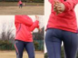 400M専門 陸上女子 自粛自主トレ中のロンタイ盗撮