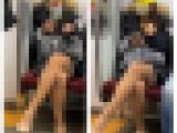 脚を組む美人お姉さんの対面エロ過ぎるパンスト美脚767