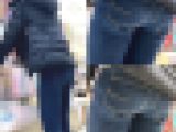 一見地味目な奥様の冬服に隠された理想すぎる紺スキニーデニム 前編【街中風景041】