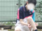 【再販】テニス少女がお股拡げながら太ももふくらはぎのストレッチ、そして不運に遭遇