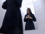 【TバックOLの試着室】スレンダー美女の下着姿でボディチェックする様子がたまらない！