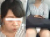 (電車対面)(顔出し)電車の心地良い揺れに合わせて…まどろみに意識をもっていかれそうになる…OLお姉さんを観察してみました!!
