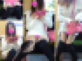 【再販】電車内盗撮】バレた！？むき出し生太ももがエロい美少女ギャルの白パンティモロ見え盗撮【FHD動画】