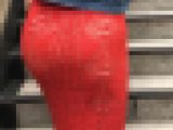 【再販】【OLシリーズ】赤い網レーススカートを履いた顔が濃い女のエロ尻！デカ尻公開【175】