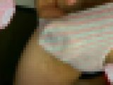 【再販】パンティ着用して着衣内射精　縞パンぶっかけ！綿生地の優しいチン当りで先走りどくどくあふれてくる?
