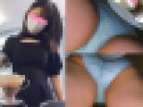 [FHD60p]【画質向上】コーヒー教室2カメで逆さパンチラ vol.15 純真で無防備なロリカワ女子大生の水色P！