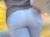 王道スキニーデニムの超パッツン爆尻！ジューシーで肉厚なムニュンとした出っ尻で男を挑発！下品な肉食系 お姉さん編