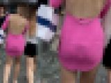 ムチムチボディコンギャルのエッチな歩行動画。
