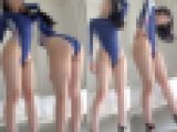 【フェチ動画】色白のパーンと張った形良いヒップに伸びやかな肢体に透けポチ！麗しくエキゾチックな顔立ちがS級美女の長袖ハイレグR●