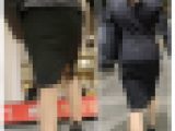 289】良スタイルのリクルートスーツOLさんの歩行にじっくり密着！(後編)