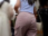 【美尻パンツスタイル】細身なスタイルでピンク色のパンツが素敵な美尻お姉さんの着衣尻歩行を粘着撮影。