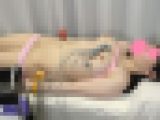 色白美巨乳可愛い系統のお顔をしたティーン患者の心電図検査。偽の運動負荷試験でろ巨乳を揺らして。