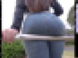 巨尻ちゃんのぴっちりデニム尻(2)メリ込む柔尻肉