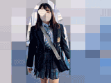 可愛い青チェJKをエレベーターでスカート内盗撮。しつこい染み付きおパンツが晒されてしまう