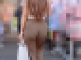 【4K高画質】 ワイドパンツからのぞくムチムチなお尻とフルバックライン