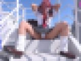 スレンダーなスポーツ娘の美脚パンチラ（3）ルーズソックス制服でTバックパンチラ