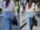 透視記録0016「デニム着用女性の歩行を透視して動画にしてみた」(3名)