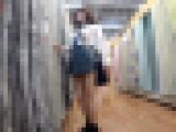 【顔出し】食い込み過激Tバックの超ミニスカ青チェちゃん♪エグいマ〇コ&アナルを大胆に見せつけるド変態さ!!