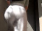【FHD高画質】白ワイドパンツ　最後はクロッチごちそうさま