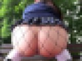 ぷりぷりJK46【超傑作】美デカ尻美マンの美アナル正統派女子!公園でアナルお〇んこ大解放ノーパン網タイツの隙間から塗りまくり!